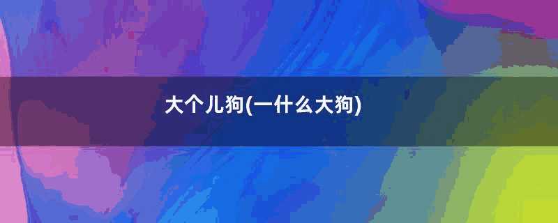 大个儿狗(一什么大狗)