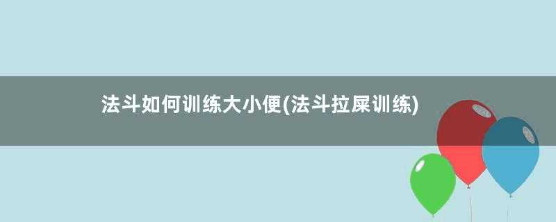 法斗如何训练大小便(法斗拉屎训练)