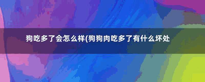 狗吃多了会怎么样(狗狗肉吃多了有什么坏处)