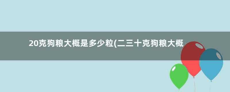 20克狗粮大概是多少粒(二三十克狗粮大概是多少颗)