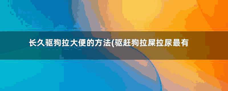 长久驱狗拉大便的方法(驱赶狗拉屎拉尿最有效方法)