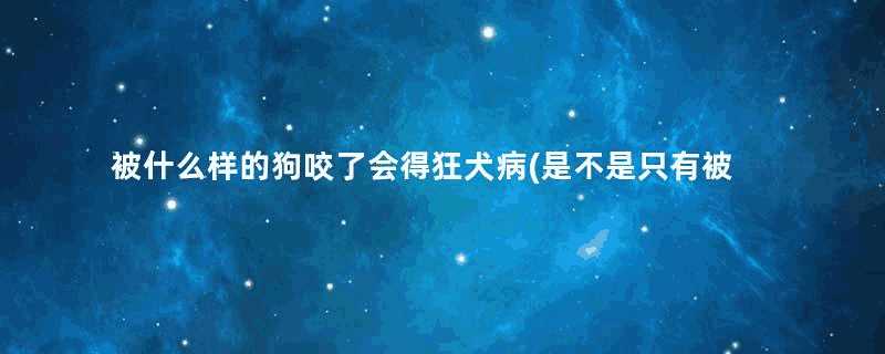 被什么样的狗咬了会得狂犬病(是不是只有被得了狂犬病的狗咬过才会感染)