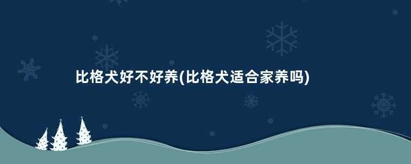 比格犬好不好养(比格犬适合家养吗)