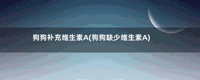 狗狗补充维生素A(狗狗缺少维生素A)